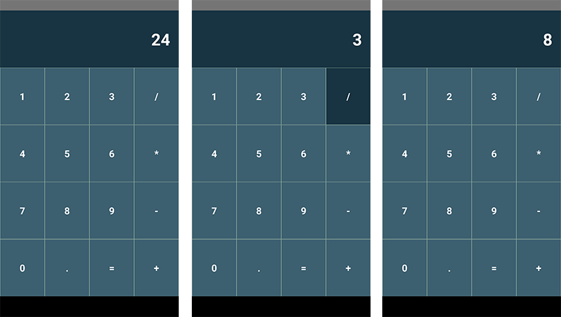 24 divided by 3 equals 8!